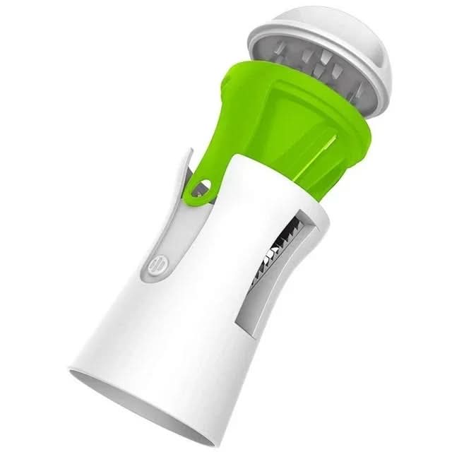 White and green kitchen tool on a white background